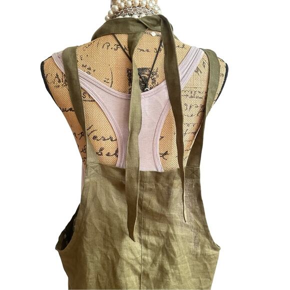 NEW - YUKI BUTTONS 100% Linen overalls women casual jumpsuit Loose pants boho - Picture 9 of 14